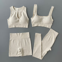 Eva 4-teiliges geripptes Yoga- und Workout-Set