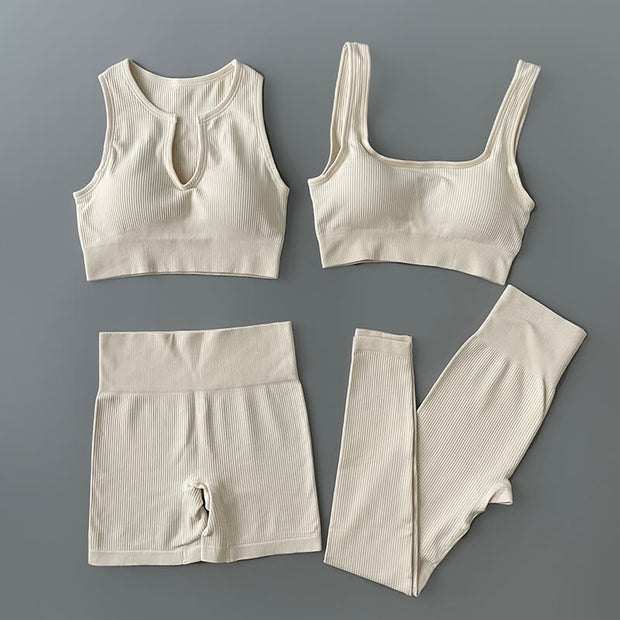 Eva 4-teiliges geripptes Yoga- und Workout-Set