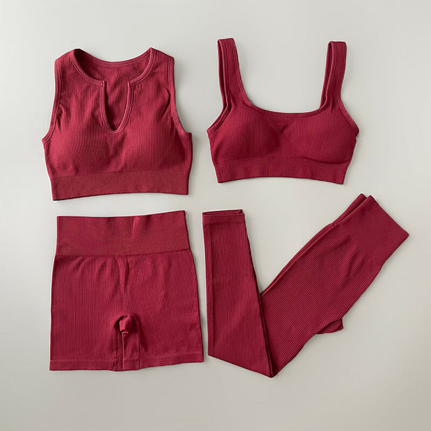 Eva 4-teiliges geripptes Yoga- und Workout-Set