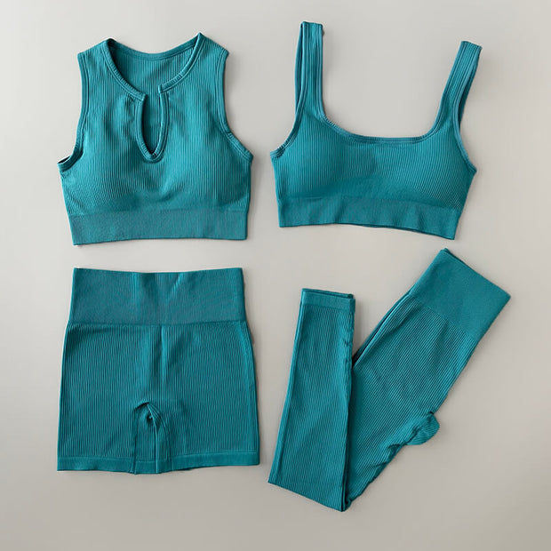 Eva 4-teiliges geripptes Yoga- und Workout-Set