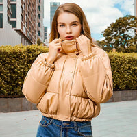Wattierte Lederjacke mit moderner Optik