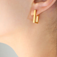 Ohrstecker Quadratische Eleganz Talisa Geometrische Minimalistische Ohrringe Mit Poliertem Gold Finish Reflektieren Licht