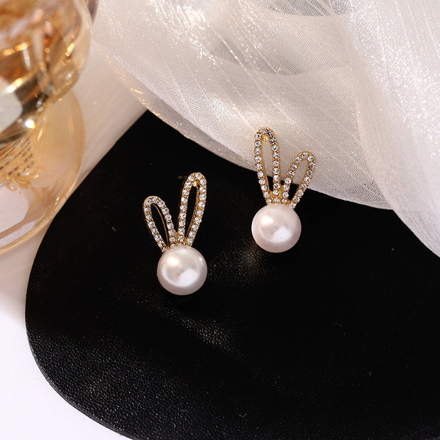 Hasenohrringe Mit Perlen Und Kristalle Flavia Eleganter Ohrschmuck Für Den Alltag