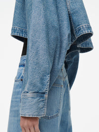 Jeansjacke im Oversize-Schnitt im kurzen Schnitt im Used-Look