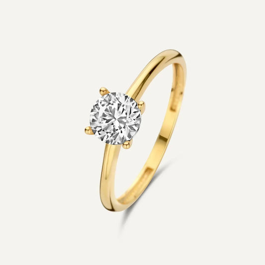 Solitärring Aus Gold Mit Zirkon Im Brillantschliff Fiorenza Für Damen Eleganter Schmuck
