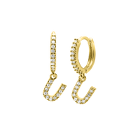 Shiny Letter Ohrringe 18K Vergoldet