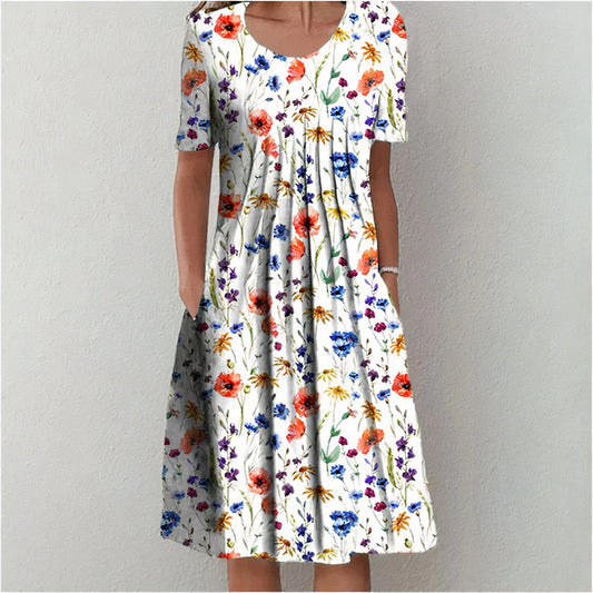 Damen Baumwollkleid elegant atmungsaktiv Sommer - Ulla