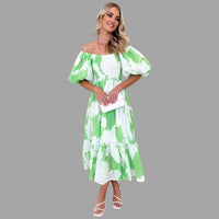 Louella - Langes Blumenkleid mit Rüschenrock