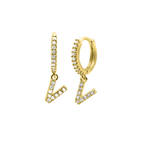 Shiny Letter Ohrringe 18K Vergoldet