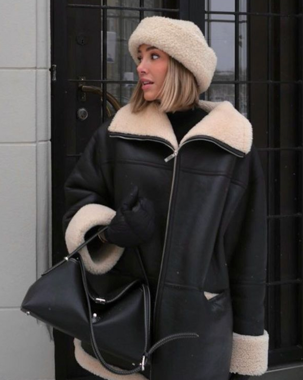 Modische Lederjacke mit moderner Silhouette