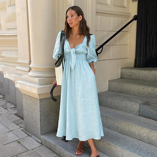 Alorica - Vintage-inspiriertes Midikleid mit Puffärmeln