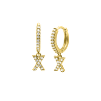 Shiny Letter Ohrringe 18K Vergoldet