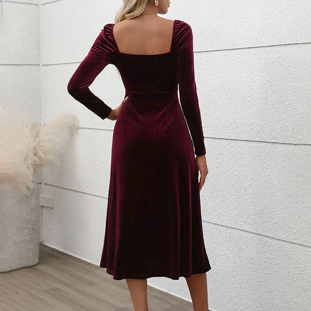 Kleid mit weichem Samteffekt für Frauen - Ysaline