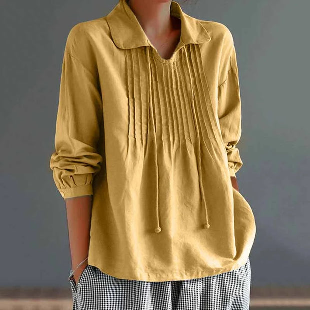 Leny - Damen-Plissee-Bluse