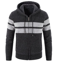 Herrenstrickjacke mit Kapuze und Thermofutter - Tobias