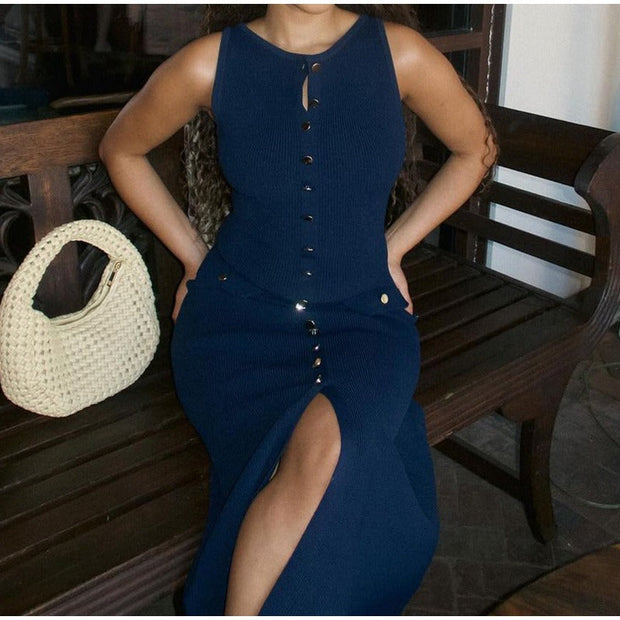 Langes ärmelloses Damenkleid - Élodie