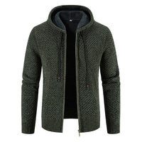 Herrenstrickjacke mit Kapuze und Innenfutter - Rynor