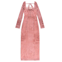 Gala - Schickes langes rosa Spitzenkleid