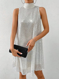 Damenkleid mit Pailletten und hohem Ausschnitt - Lareine