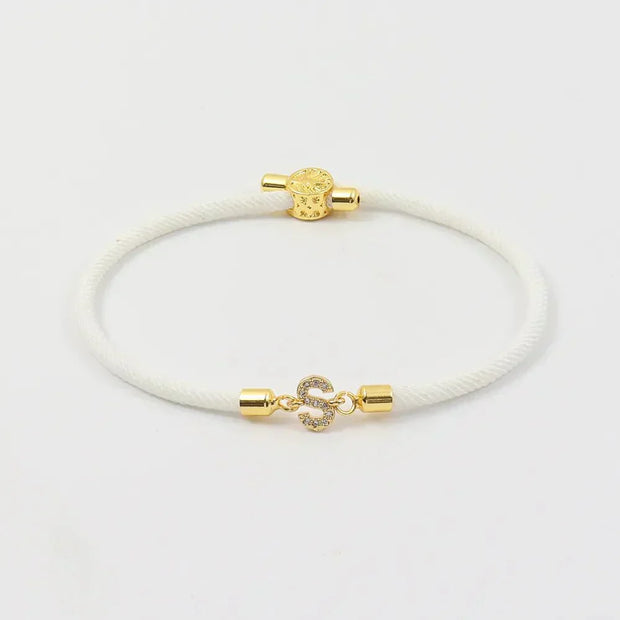 Unisex Kordelarmband Mit Verstellbarer Länge Und Initialbuchstabe Halimah Modernes Signaturschmuckstück