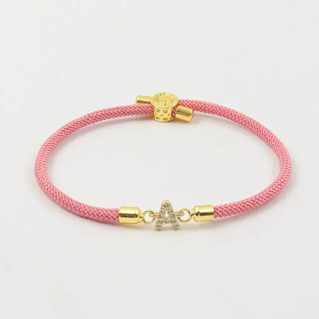 Unisex Kordelarmband Mit Verstellbarer Länge Und Initialbuchstabe Halimah Modernes Signaturschmuckstück