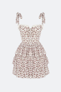 Aroa - Gestuftes Minikleid mit Fliege