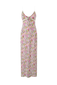 Angelica - Bedrucktes Rüschen-Maxikleid mit Rüsche