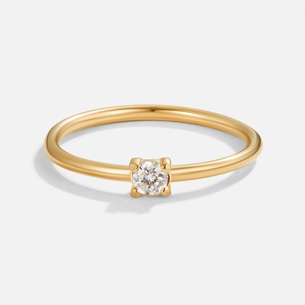 Damenring Mit Stein Des Monats April Aus Gold Von Bianca Eleganter Minimalistischer Schmuck