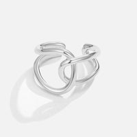 Silberring Für Damen Offenes Geflochtenes Design Hochglanz Minimalistischer Schmuck Silvia