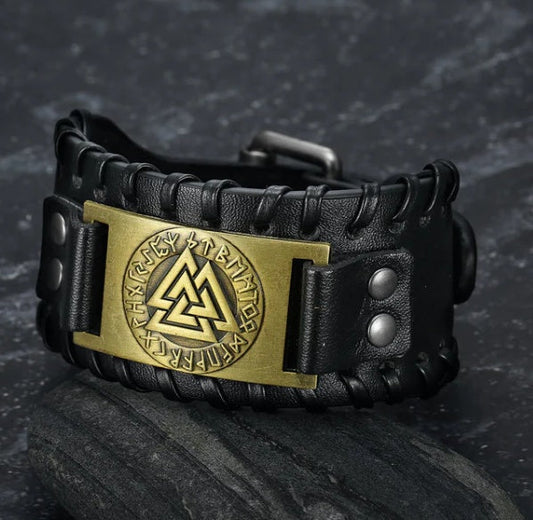 Viking-Lederarmband für Herren – Leif