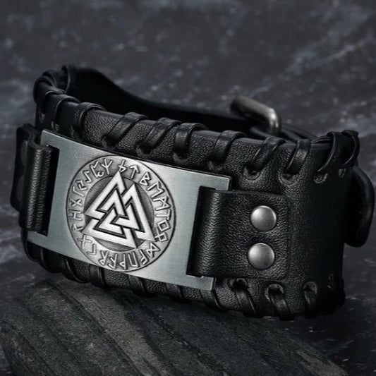 Viking-Lederarmband für Herren – Leif