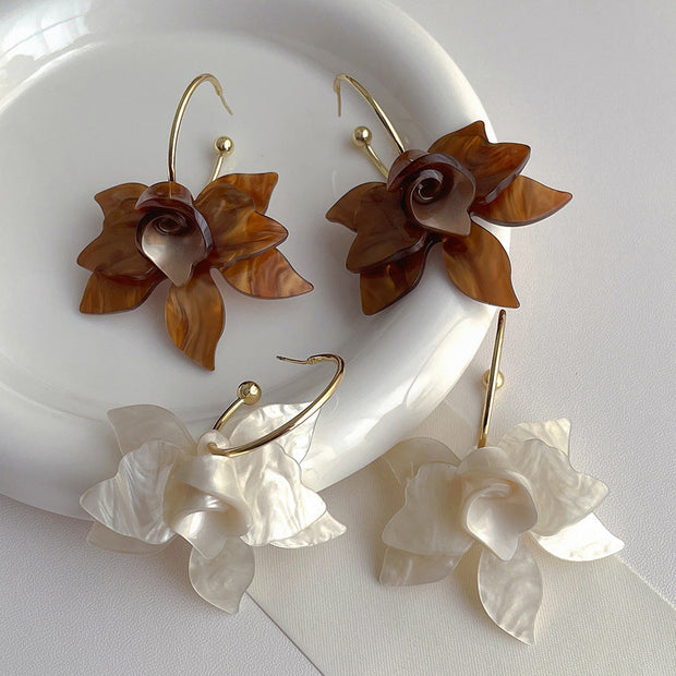 Ohrringe Boho-Blüten Aurora Mit Perlmuttblüten Elegantes Romantisches Schmuckstück Für Damen