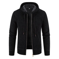 Herrenstrickjacke mit Kapuze und Innenfutter - Rynor