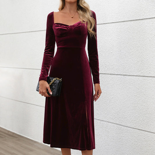 Kleid mit weichem Samteffekt für Frauen - Ysaline