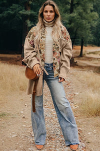 Damen-Strickjacke mit Blumenmuster - Olyane