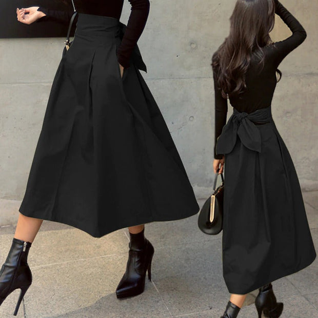 Damen Midi-Rock mit hoher Taille