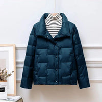 Kurze Damen-Steppjacke mit hohem Kragen - Valery