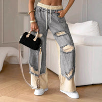 Damenhose aus Denim mit Rippen - Leona