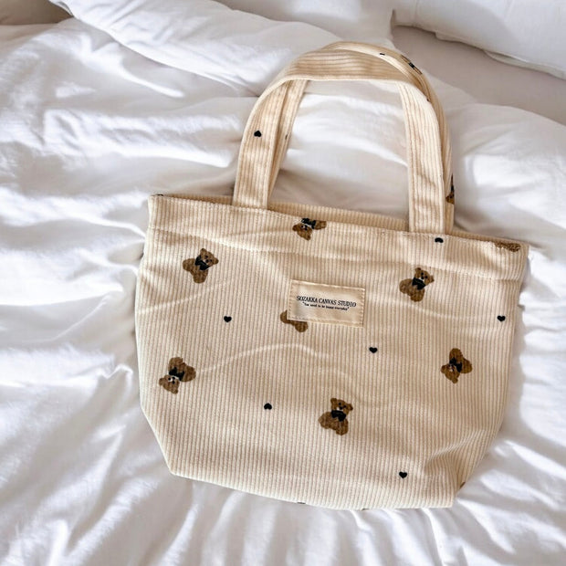Teddybär Kosmetiktaschen aus Cord