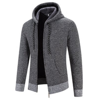 Herrenstrickjacke mit Kapuze und Innenfutter - Rynor