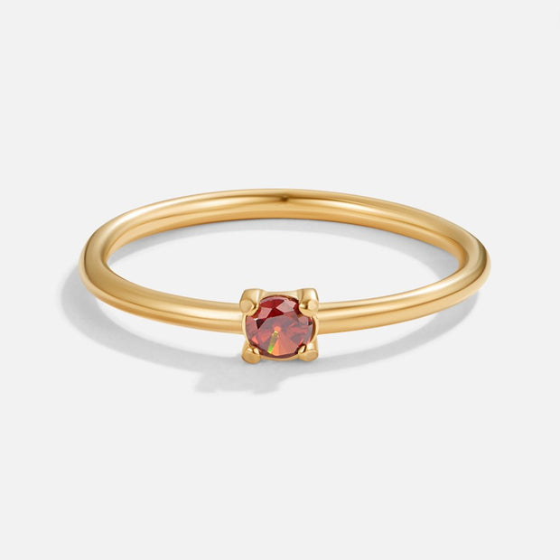 Goldring Für Damen Von Umbelina Eleganter Minimalring Aus Gold Mit Funkelndem Kristall Im Zentrum