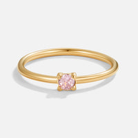 Goldring Für Damen Von Umbelina Eleganter Minimalring Aus Gold Mit Funkelndem Kristall Im Zentrum