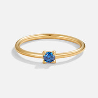 Goldring Für Damen Von Umbelina Eleganter Minimalring Aus Gold Mit Funkelndem Kristall Im Zentrum