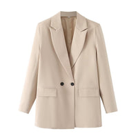 Damen-Blazer mit doppelter Knopfleiste, geradem Schnitt und spitzen Revers – Greta