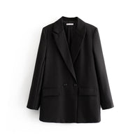 Damen-Blazer mit doppelter Knopfleiste, geradem Schnitt und spitzen Revers – Greta