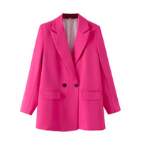 Damen-Blazer mit doppelter Knopfleiste, geradem Schnitt und spitzen Revers – Greta