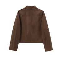 Blazer in Wildlederoptik für Damen mit Knöpfen – Sarah