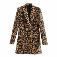Langer Damenblazer mit Leopardenmuster – Luise