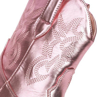 Cowboystiefel für Damen, mittelhoch, bestickt, mit breitem Absatz – Helga