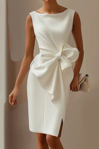Damen Midi-Kleid tailliert mit Schleife elegant - Ailbhe